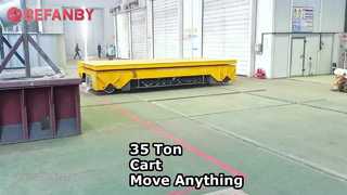 Carrello di trasferimento da 35 tonnellate su carrello di trasporto professionale con sollevatore a batteria, azionato da binari incrociati