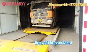 Carrello di trasferimento elettrico personalizzato su rotaia, carrello di trasferimento su bobina mobile da 50 T