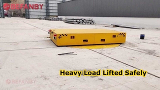 Carrello di trasferimento per piattaforma girevole su rotaia personalizzato, due carrelli di trasferimento coordinati e agganciati tra loro