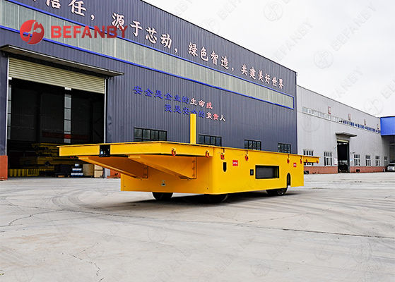 Customized Load Capacity Battery Operated Trackless Transfer Cart with Steel Construction for Heavy Load Handling