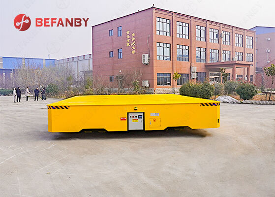 100 Ton Load Capacity Trackless Transfer Cart With PU Wheels and Battery Power for Heavy Material Handling