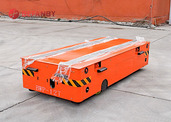 Carrello di trasferimento senza cingoli a batteria da 12 tonnellate con telecomando wireless per la movimentazione di materiali industriali